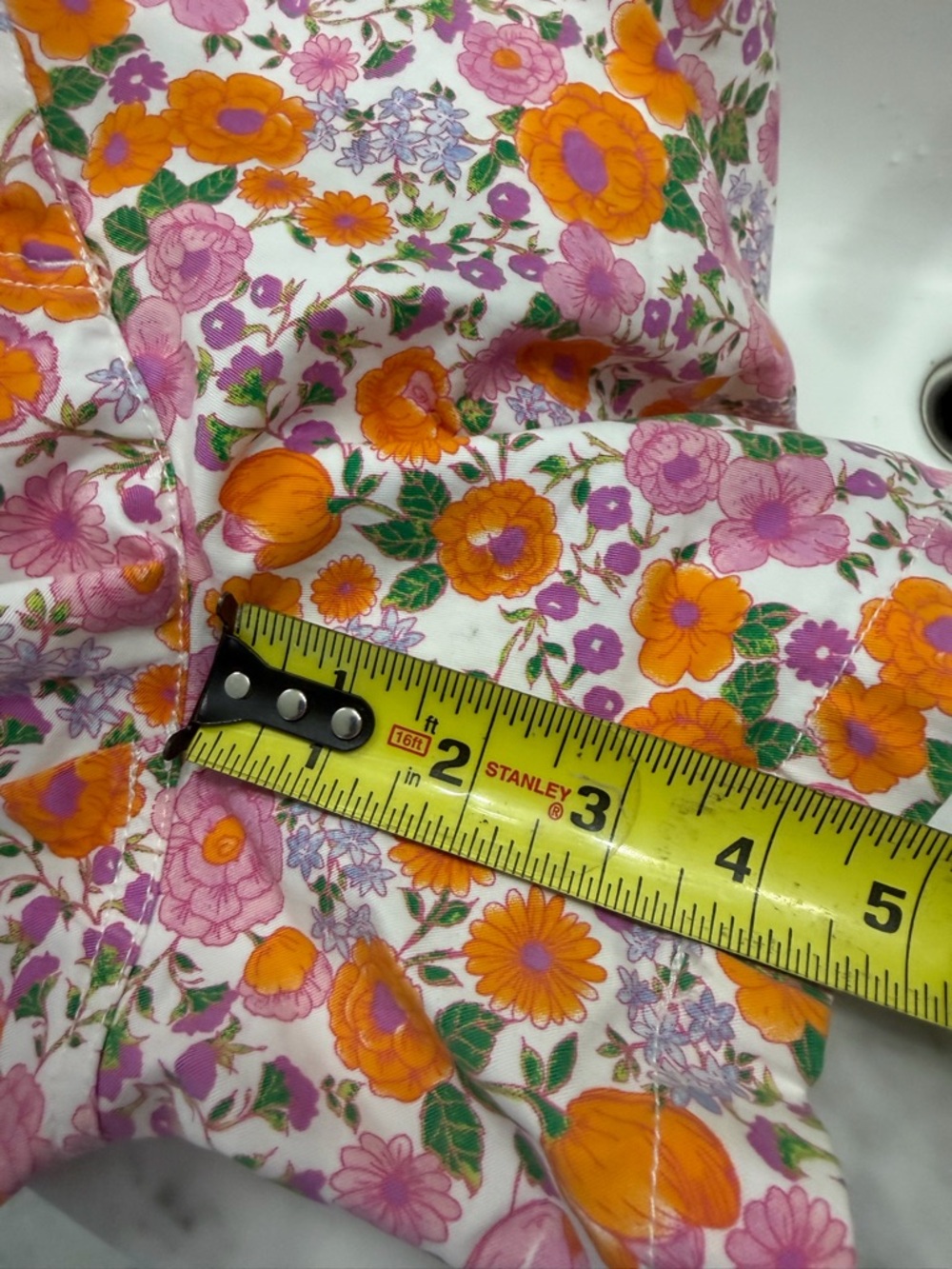 Crown & Ivy Caroline Pink Orange Floral Shorts Summer Preppy Cotton Women’s 6 - Picture 7 of 7